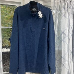 Vineyard Vines Men's Blue Half-Zip Sweater